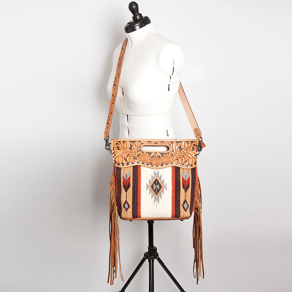 American Darling Clutch Hand Tooled Saddle Blanket Fabric Genuine Leather Western Women Bag Handbag Purse | Purses for Cute