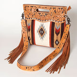 American Darling ADBGS146P Clutch Hand Tooled Saddle Blanket Genuine Leather Women Bag Western Handbag Purse
