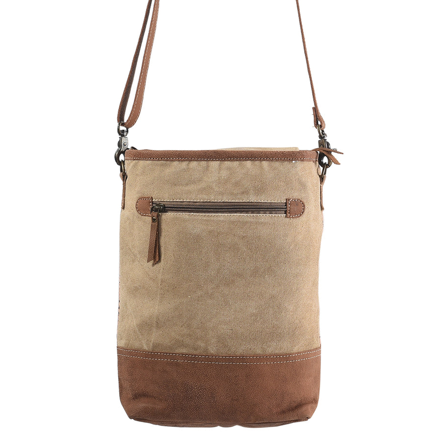 OHLAY Large Crossbody Upcycled Canvas Genuine Leather Women's Bag Western Handbag Purse | Womens Handbags Belt for Women Summer