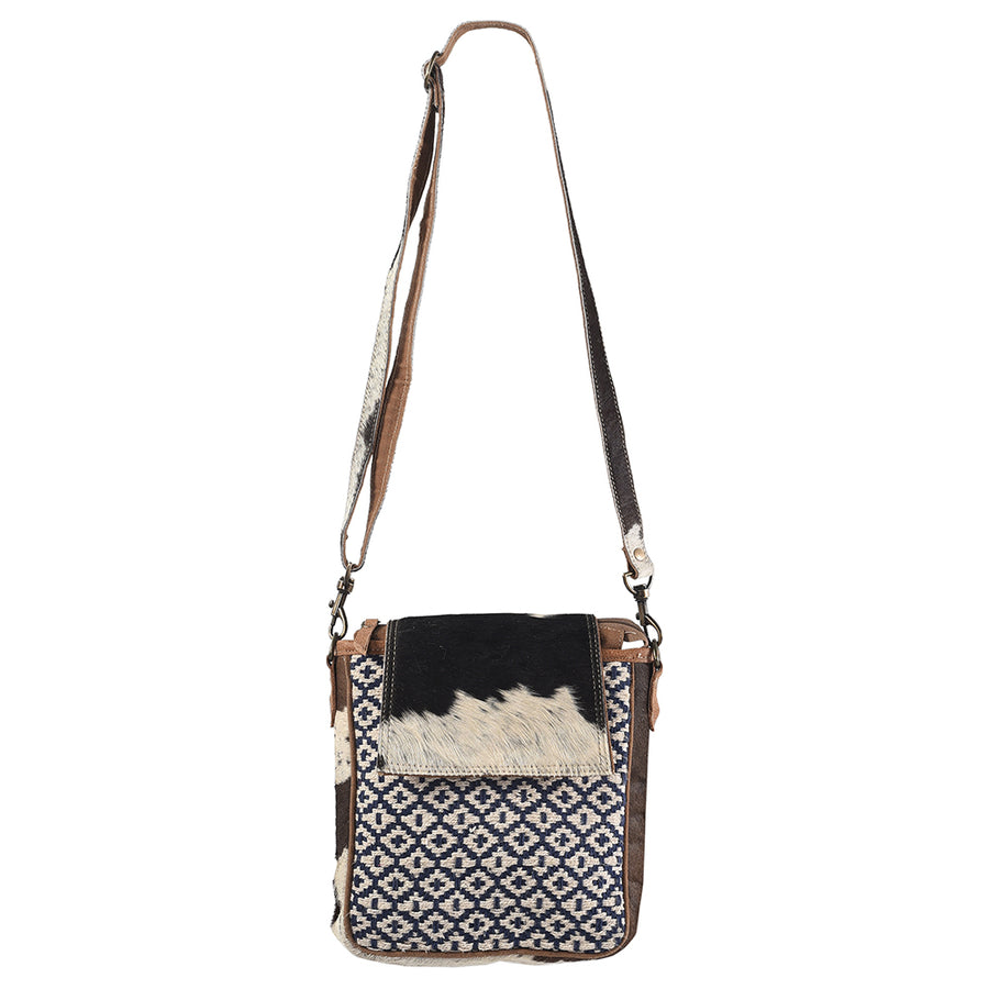 OHLAY Messenger Upcycled Wool Canvas Hair-On Genuine Leather Women's Bag Western Handbag Purse Womens Handbags Purses