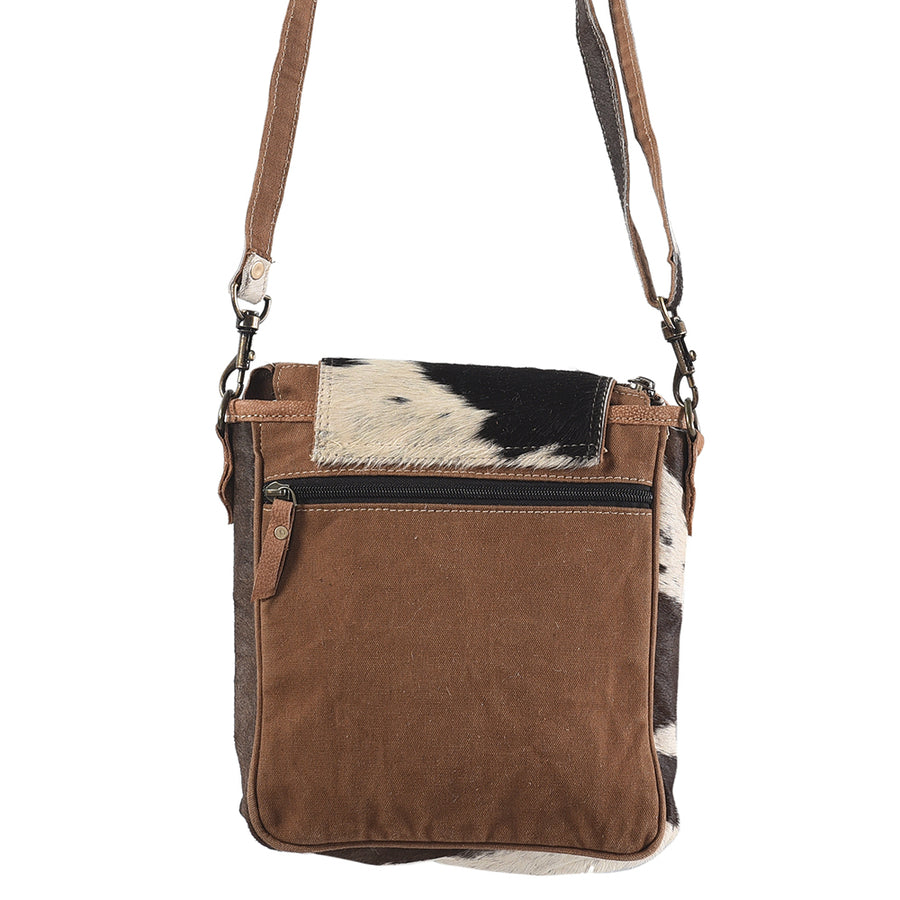 OHLAY Messenger Upcycled Wool Canvas Hair-On Genuine Leather Women's Bag Western Handbag Purse Womens Handbags Purses