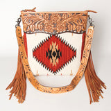 American Darling Cross Body Hand Tooled Saddle Blanket Genuine Leather Western Women Bag Handbag Purse | Crossbody for Cute