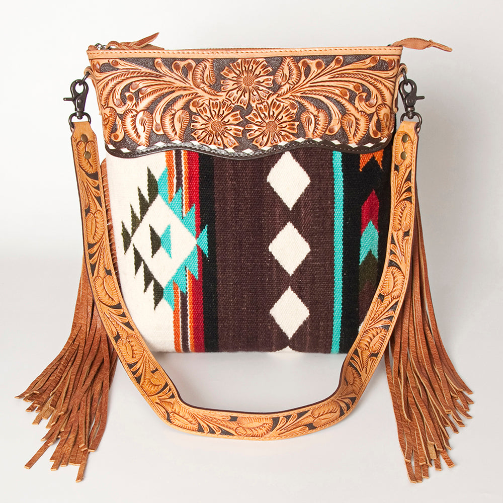 American Darling Cross Body Hand Tooled Saddle Blanket Genuine Leather Western Women Bag Handbag Purse | Crossbody for Cute