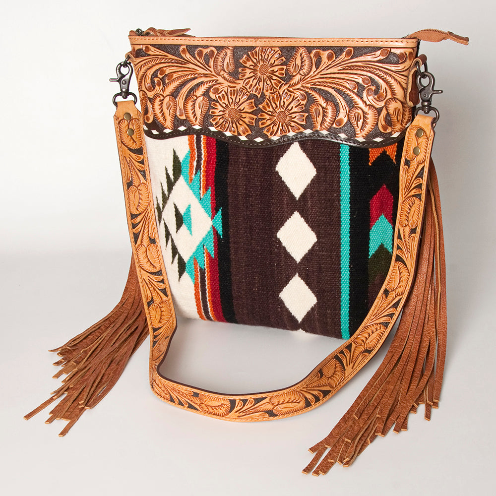 American Darling Cross Body Hand Tooled Saddle Blanket Genuine Leather Western Women Bag Handbag Purse | Crossbody for Cute