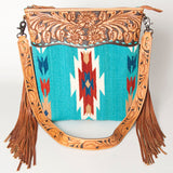American Darling Cross Body Hand Tooled Saddle Blanket Genuine Leather Western Women Bag Handbag Purse | Crossbody for Cute