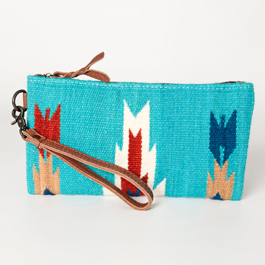 American Darling Wristlet Bag Handcrafted from Floral Embossed Damascus Genuine Leather with YKK Zipper and Wrist Strap
