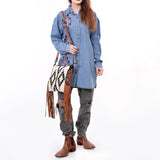 American Darling Messenger Hand Tooled Saddle Blanket Genuine Leather Women Bag Western Handbag Purse |