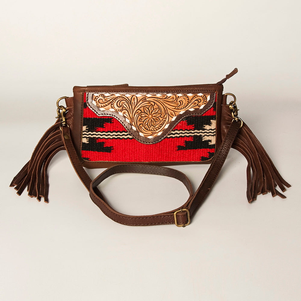 American Darling Small Crossbody Hand Tooled Saddle Blanket Genuine Leather Western Women Bag Handbag Purse | for Cute