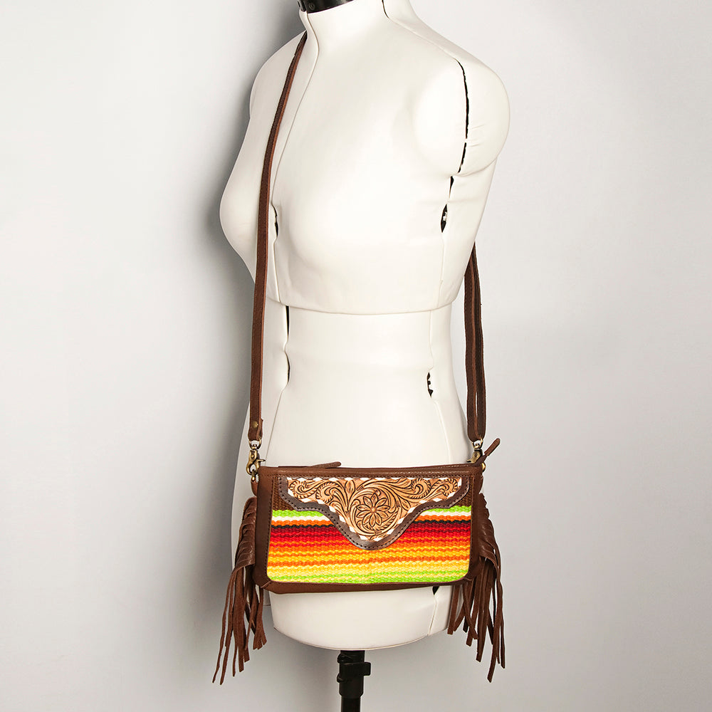 American Darling Small Crossbody Hand Tooled Saddle Blanket Genuine Leather Western Women Bag Handbag Purse | for Cute