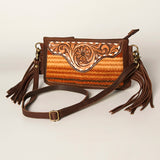 American Darling Small Crossbody Hand Tooled Saddle Blanket Genuine Leather Western Women Bag Handbag Purse | for Cute