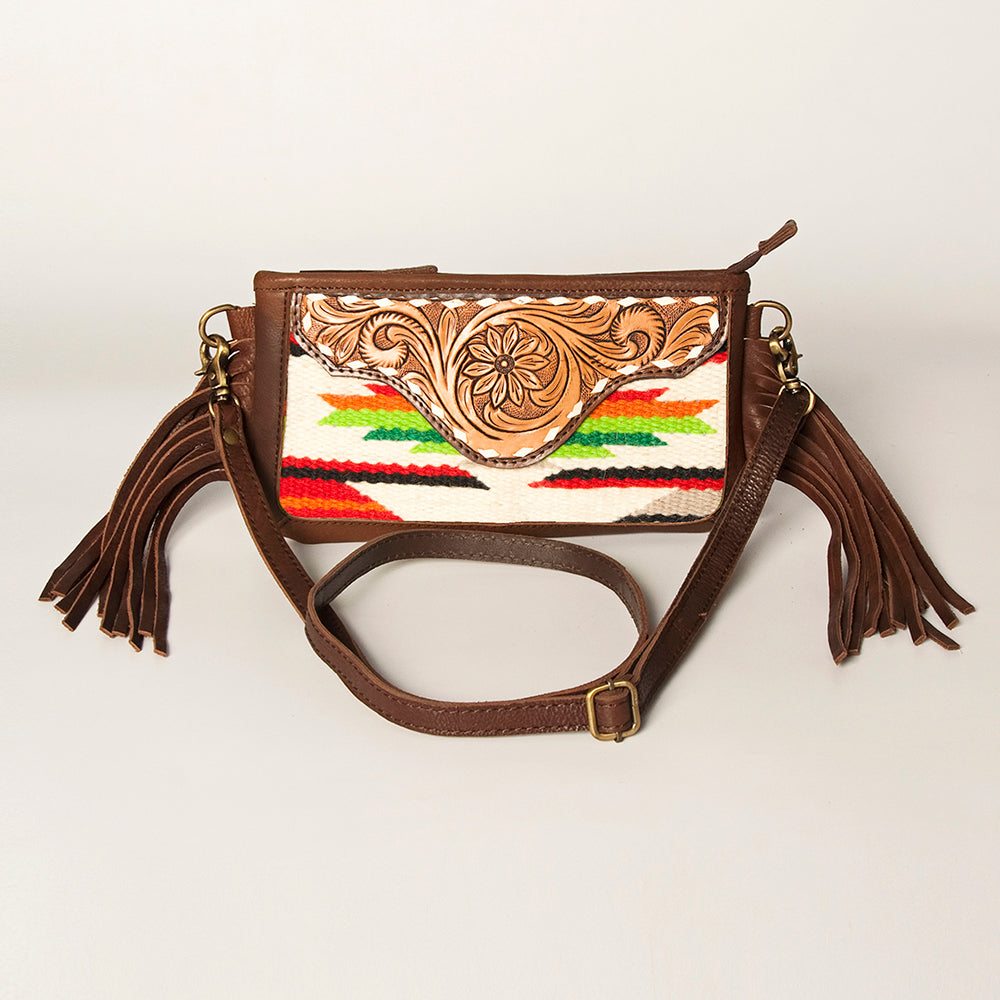 American Darling Small Crossbody Hand Tooled Saddle Blanket Genuine Leather Western Women Bag Handbag Purse | for Cute
