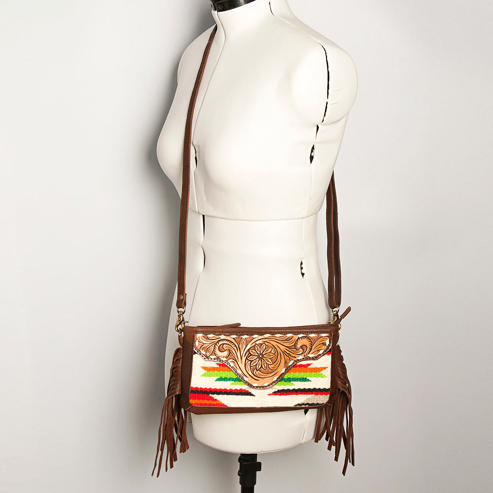 American Darling Small Crossbody Hand Tooled Saddle Blanket Genuine Leather Western Women Bag Handbag Purse | for Cute