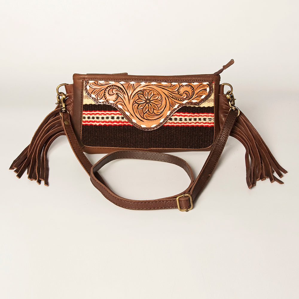 American Darling Small Crossbody Hand Tooled Saddle Blanket Genuine Leather Western Women Bag Handbag Purse | for Cute