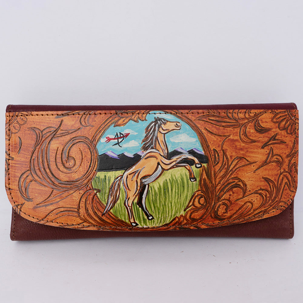 American Darling Wallet Hair on Full Grain Genuine Leather Western Women Bag | Handbag Purse Travel Clutch