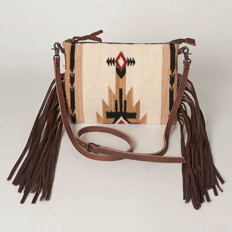 American Darling CrossBody Bag Saddle Blanket Fabric Genuine Leather Western Women Handbag Purse | for Cute Travel