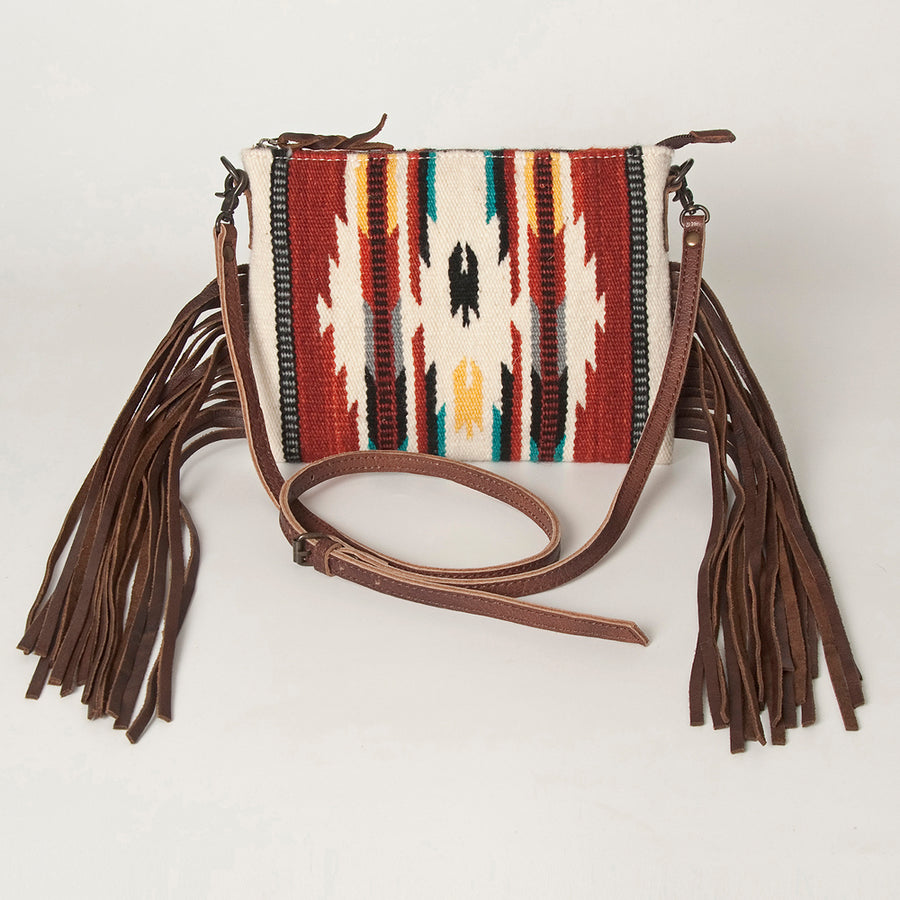American Darling CrossBody Bag Saddle Blanket Fabric Genuine Leather Western Women Handbag Purse | for Cute Travel