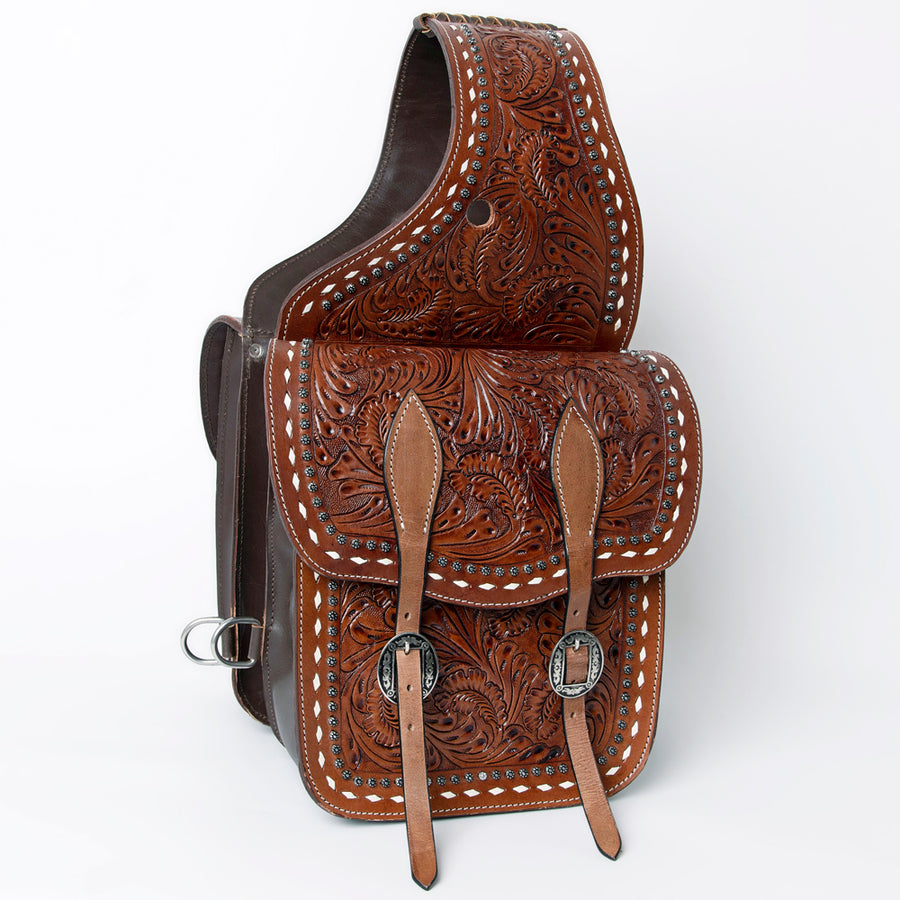 HILASON Soft Leather Horse Saddle Bag Brown | Equestrian Western Adjustable Closure