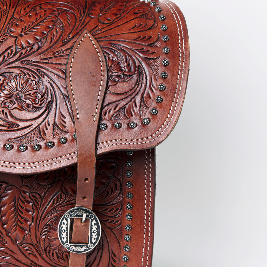 HILASON Soft Leather Horse Saddle Bag Brown | Equestrian Western Adjustable Closure