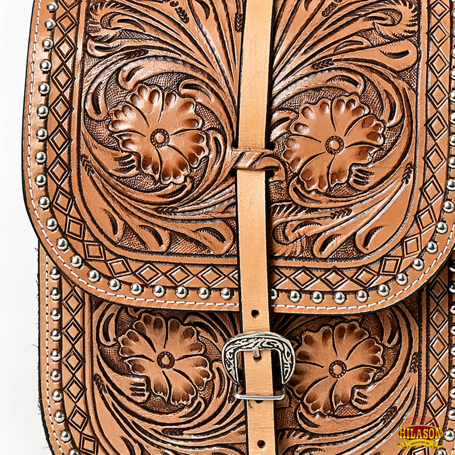 HILASON Soft Leather Horse Saddle Bag Brown | Equestrian Western Adjustable Closure