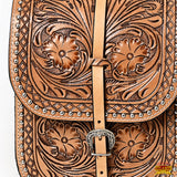 Hilason Floral Western Horse Leather Saddle Bag Heavyduty Traditional Trail Ride
