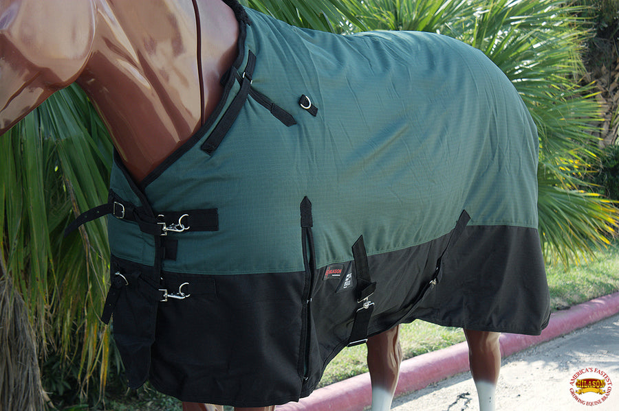 HILASON 1200D Turnout Light Winter Waterproof Rain Sheet Horse green | Sheets for Horses