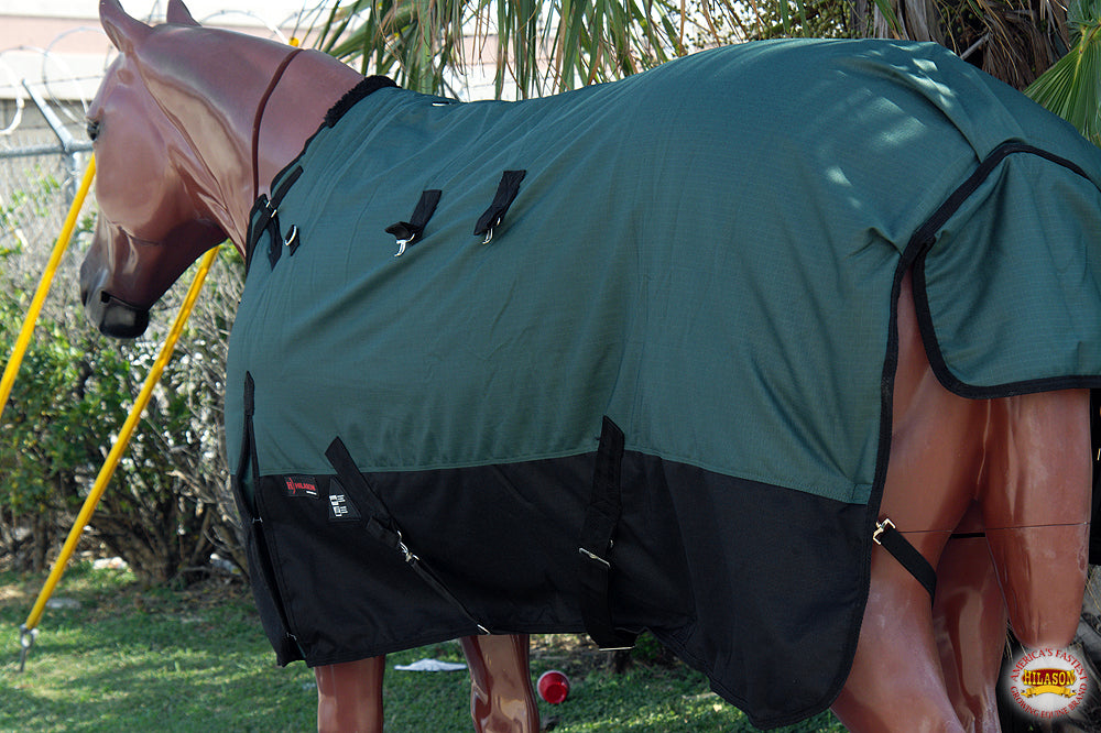 Hilason 1200D Turnout Light Winter Waterproof Rain Sheet Horse Black