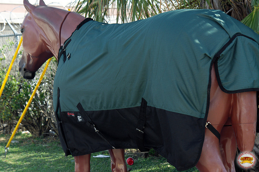 HILASON 1200D Turnout Light Winter Waterproof Rain Sheet Horse green | Sheets for Horses