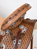 Hilason Western Horse Barrel Flex Trail Saddle American Leather Brown