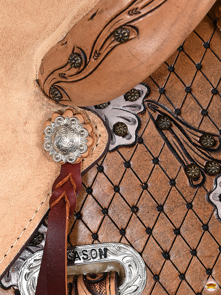 HILASON Flex Tree Western Horse Saddle in American Leather Barrel Trail | for Horses
