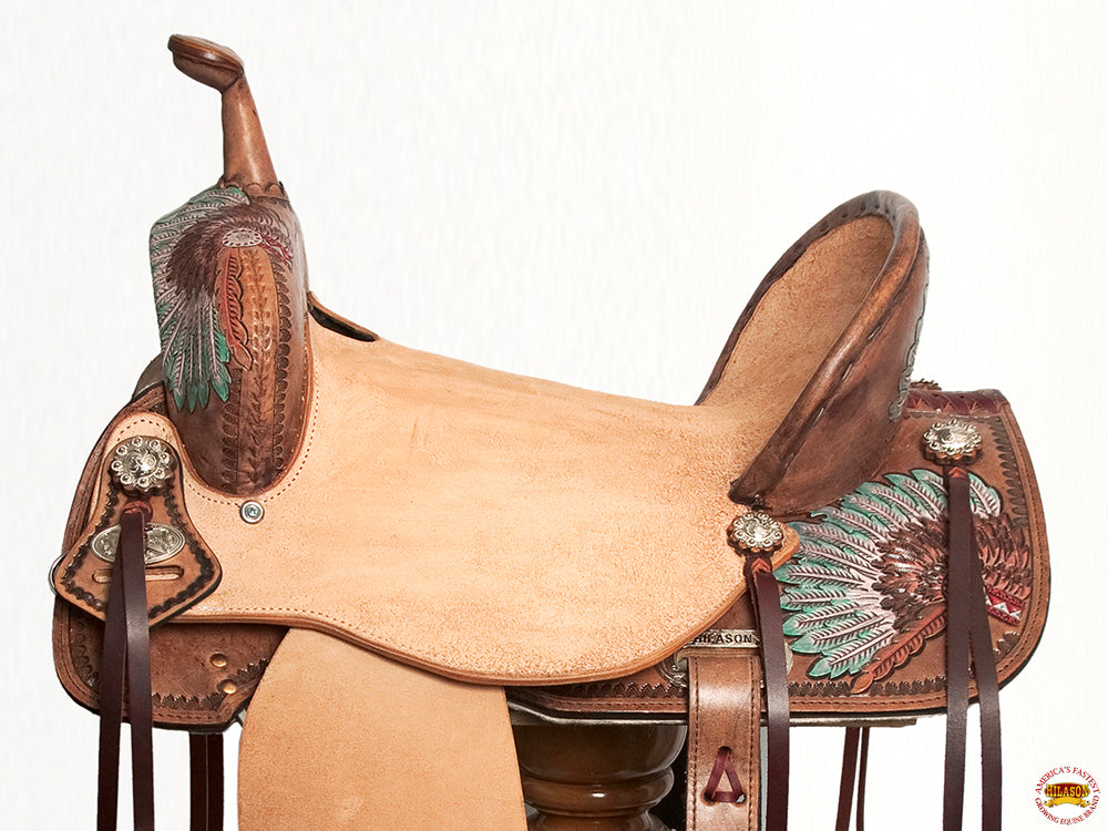 Hilason Western Horse Barrel Flex Trail Saddle American Leather Brown