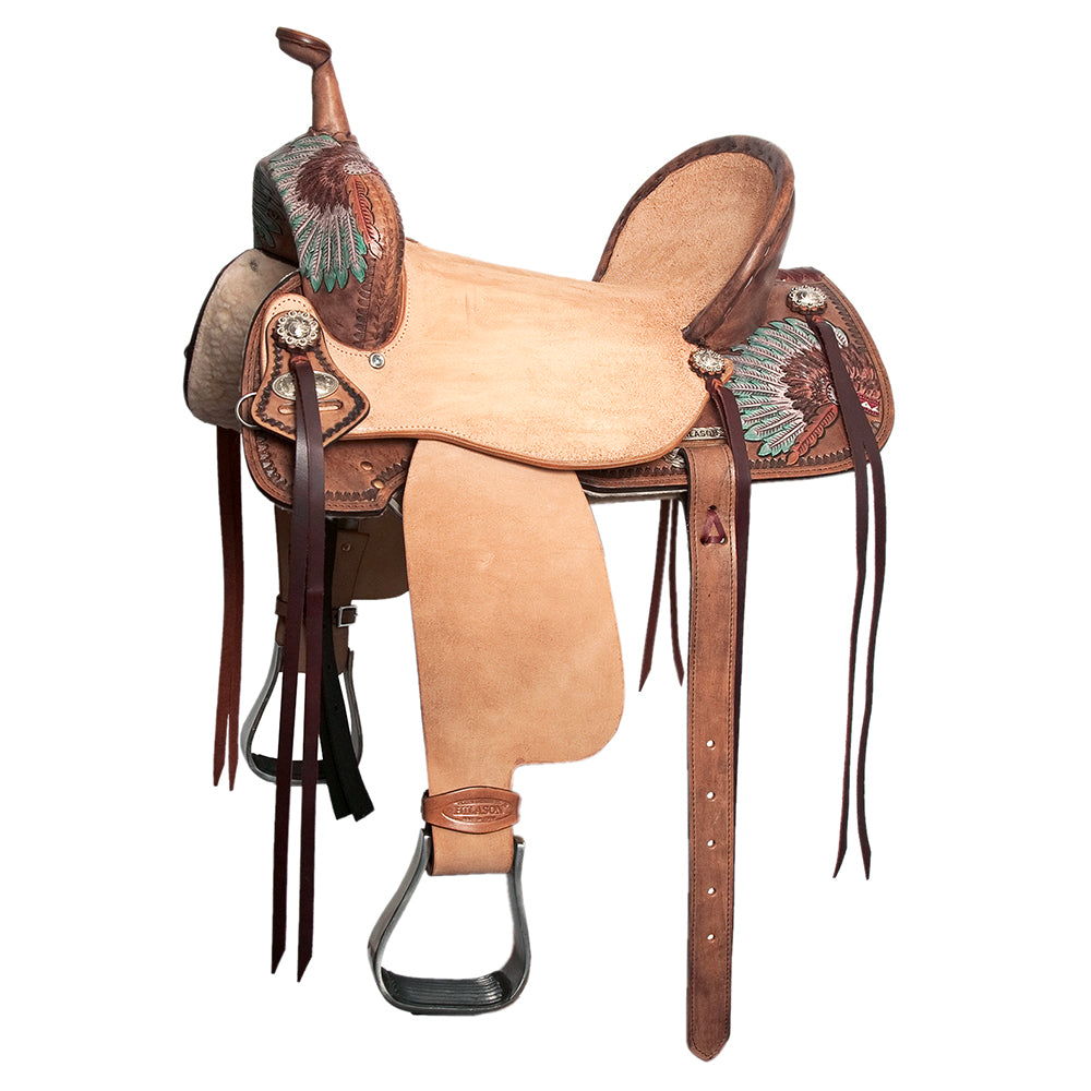 Hilason Western Horse Barrel Flex Trail Saddle American Leather Brown