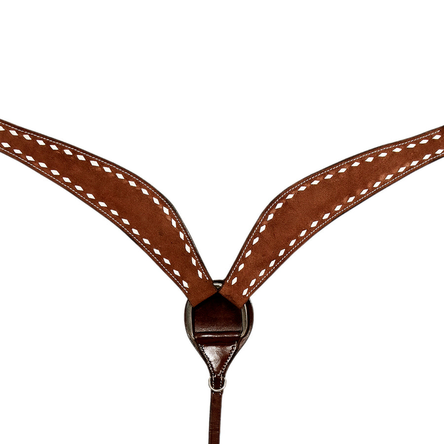 HILASON W. H. Genuine Leather Breast Collar With Side Buck Stitch by Hilason ā Cowboy and equestrian accessories