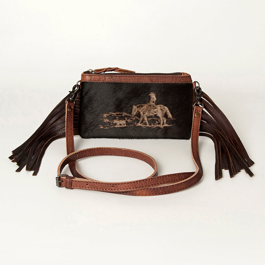 American Darling Small Crossbody Hair On Genuine Leather Western Women Bag Handbag Purse | for Cute