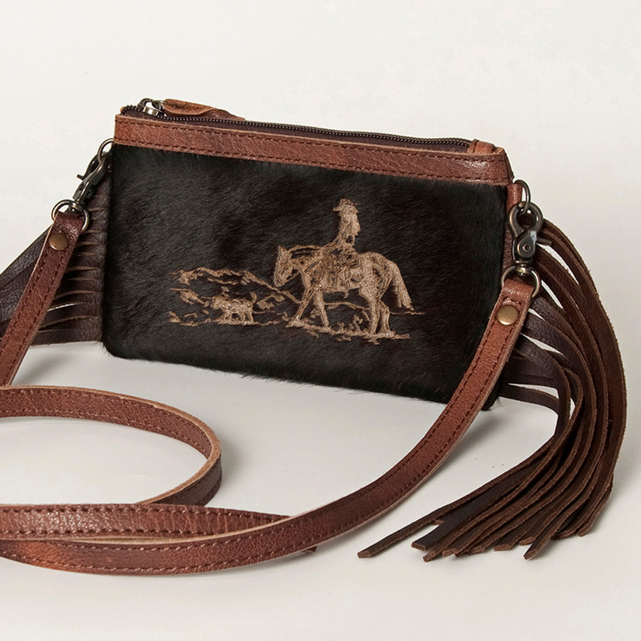 American Darling ADBGS142AG Hair-On Genuine Leather Women Bag W. by Hilason – Cowboy and equestrian accessories