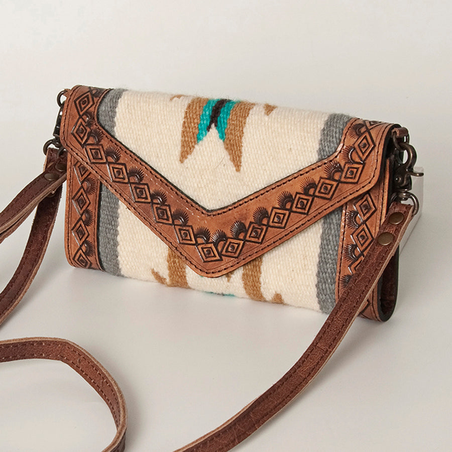 American Darling Handcrafted Hand Tooled Leather Saddle Blanket Envelope - Uhorse