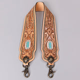 American Darling ADSTF167 Hand Tooled Genuine Leather Crossbody Handle Strap For Bags 28" L x 3" W