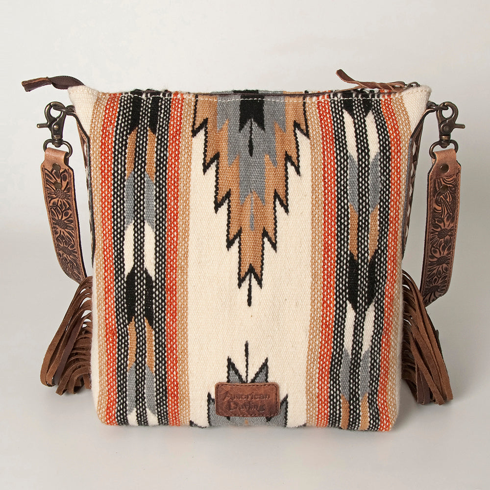 American Darling Messenger Bag Saddle Blanket Fabric Genuine Leather Western Women Handbag Purse | Cute