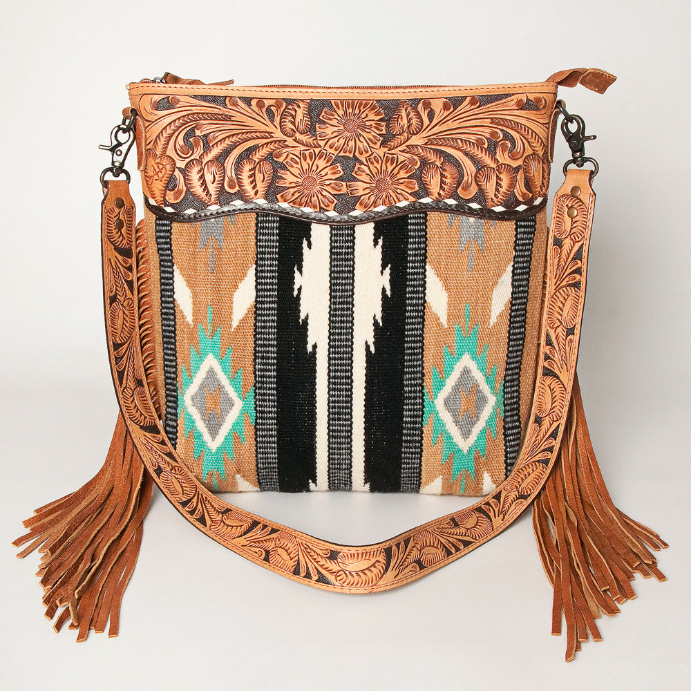 American Darling Cross Body Hand Tooled Saddle Blanket Genuine Leather Western Women Bag Handbag Purse | Crossbody for Cute