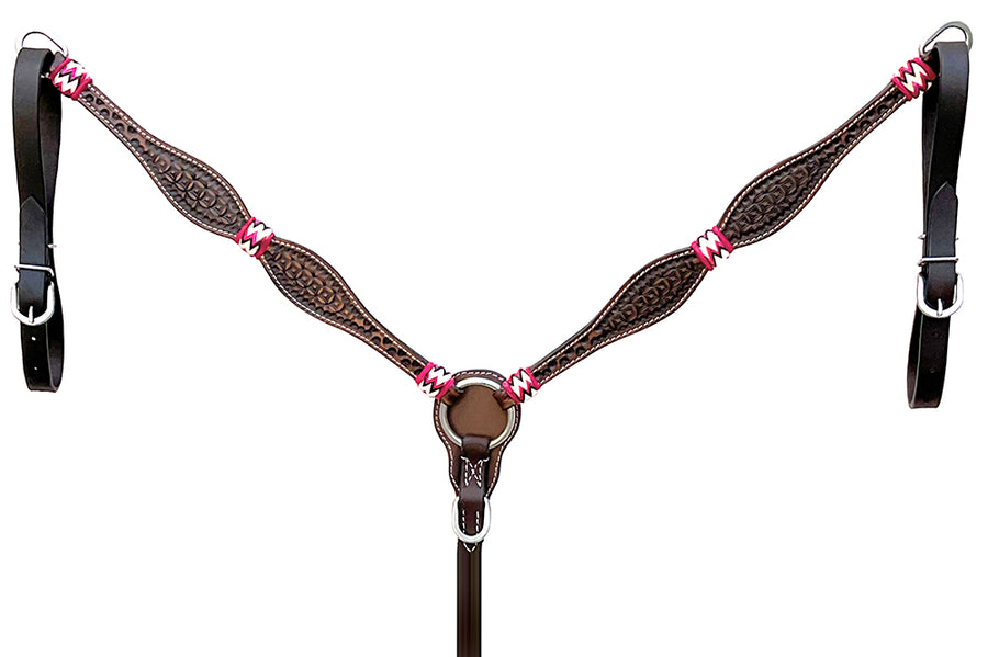 HILASON Western Horse Breast Collar Headstall Rawhide Braided American Leather Brown