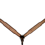 Bar H Equine Horse Genuine Leather Hand Tooled Breast Collar ,Headstall Brown