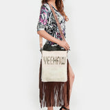 ADBGS192AX American Darling Hand Tooled Hair On Genuine Leather Women Bag Western Handbag Purse