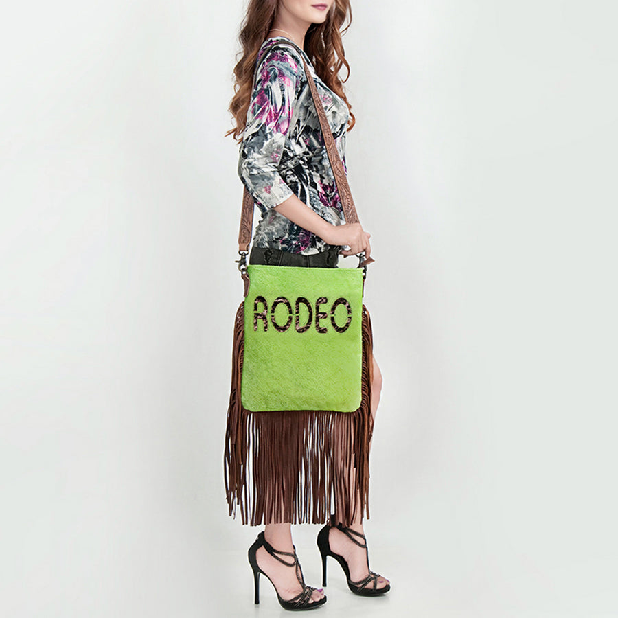 American Darling Messenger Hand Tooled Hair On Genuine Leather Western Women Bag Handbag Purse | Cute