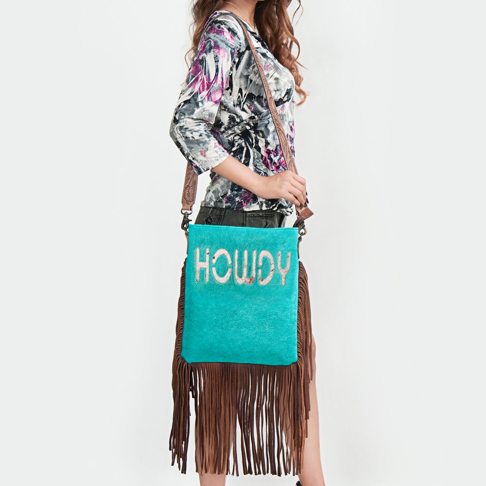 ADBGS192BF American Darling Hand Tooled Hair On Genuine Leather Women Bag Western Handbag Purse