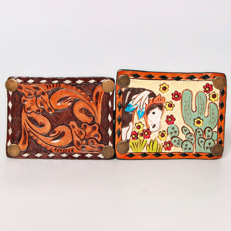 American Darling Cross body Bag, Hand Tooled Floral Leather, Hair-On Cowhide with Fringes, Western Handcrafted Purse