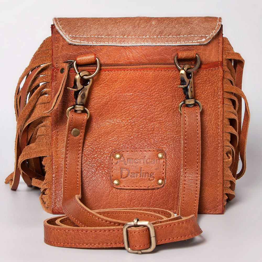 American Darling Cross Body Hand Tooled Hair on-Genuine Leather Western Women Bag Handbag Purse | Crossbody for Cute