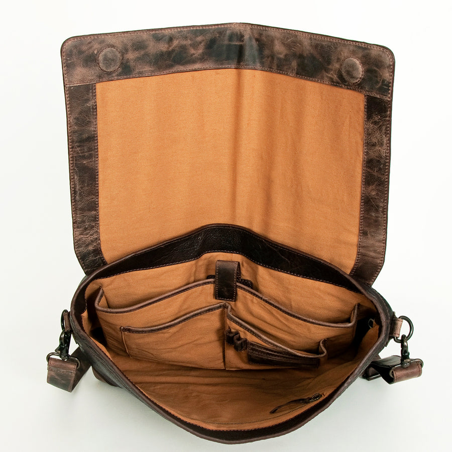 Never Mind Nmbgz134 Briefcase Vintage Handmade Genuine Cowhide Leather Women Bag Western Handbag Purse
