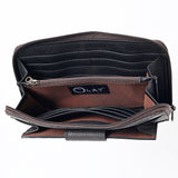 OHLAY WALLET Hand Tooled Genuine Leather women bag western handbag purse