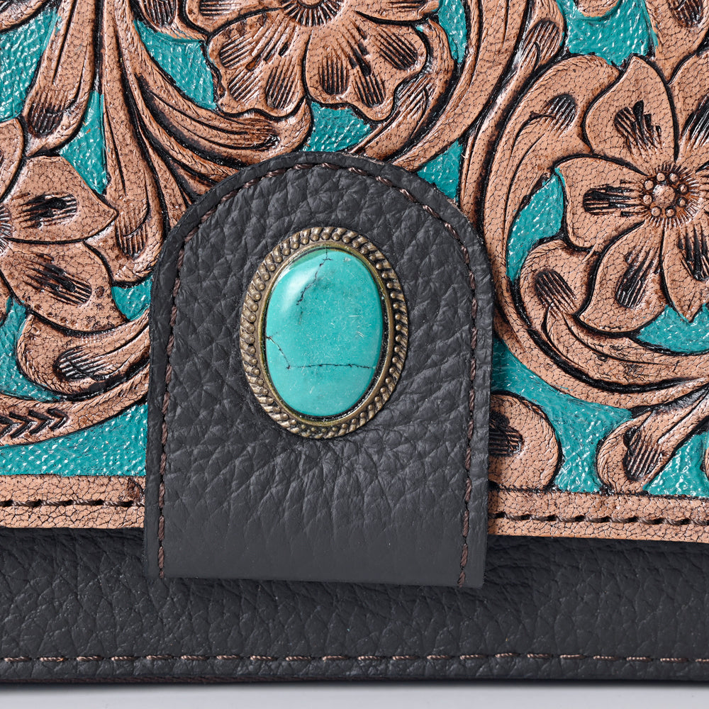 OHLAY WALLET Hand Tooled Genuine Leather women bag western handbag purse
