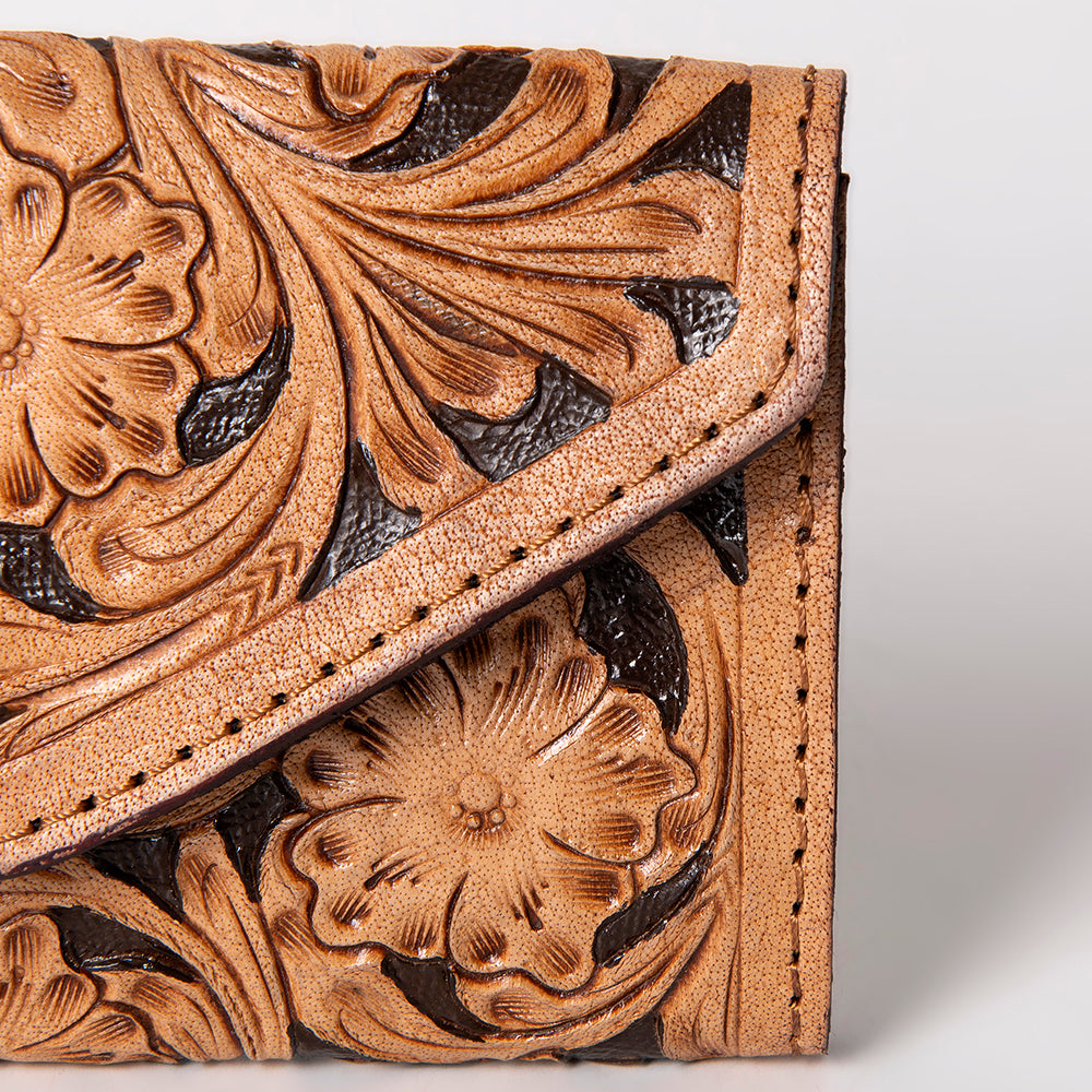 OHLAY Wallet Hand Tooled Genuine Leather women bag western handbag purse