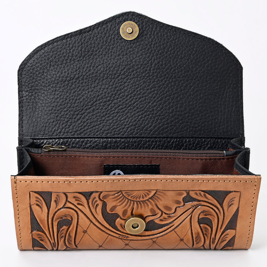 OHLAY Wallet Hand Tooled Genuine Leather Women Bag Western Handbag Purse | Womens Handbags |Leather Belt for Summer